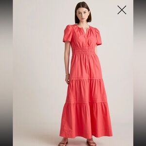 Quince 100% Organic Cotton Tiered Maxi Dress, NWT, S